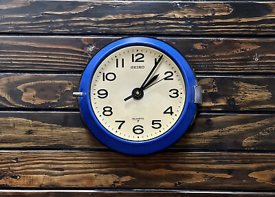 #ad JAPAN Maritime Original Vintage Old Industrial SEIKO Wall Clock Persian Blue $144.90