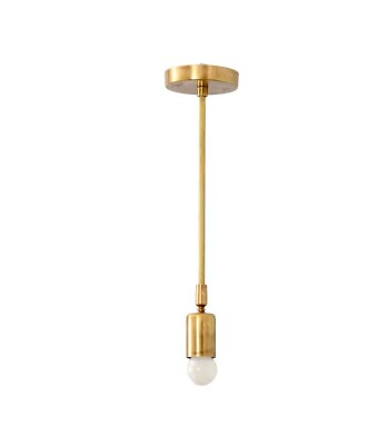 #ad 1950#x27;s Modern Hanging Brushed Brass single Sputnik chandelier light Fixture $189.00