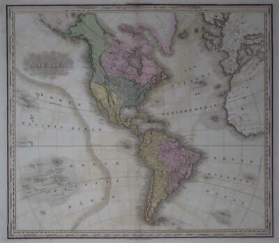 #ad Original 1825 Tanner Map AMERICA Western Hemisphere United States Texas Arctic $1999.00