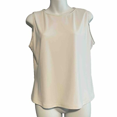 #ad Joseph Ribkoff White Shell Tank Top Womens Size 16 Sleeveless Capsule Basic $29.95