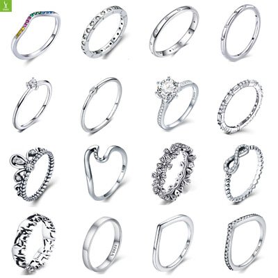 #ad Romantic Women Love Heart Finger Rings Genuine 925 Sterling Silver Fashion Girls $7.61