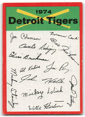 #ad 1974 Topps #NNO Detroit Tigers CL Team Checklist Two Stars **VG MARKED** 3AK1 $1.49