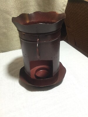 Primitive Punched Tin Lantern Candle Lamp Country Rustic Lighting $12.50