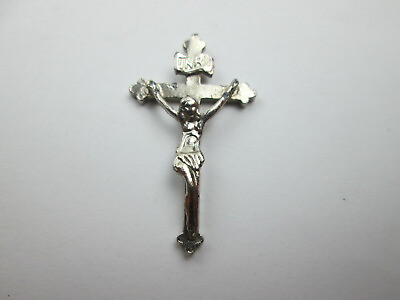 #ad Vintage Cross Jesus Church Christian INRI Silver Tone a6 $9.08