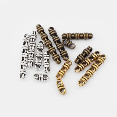 #ad Multiple Holes Cord Slider Antique Style Spacer Beads Jewelry Connectors 10Pcs $13.46