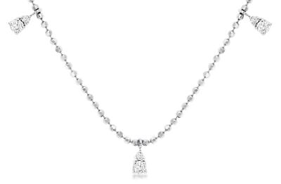 #ad ESTATE .33CT DIAMOND 14KT WHITE GOLD 3D BY THE YARD CHANDELIER FLOATING NECKLACE $1686.67