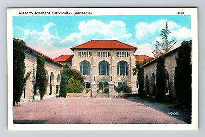 #ad Stanford CA California Stanford University Library Vintage Postcard $7.99