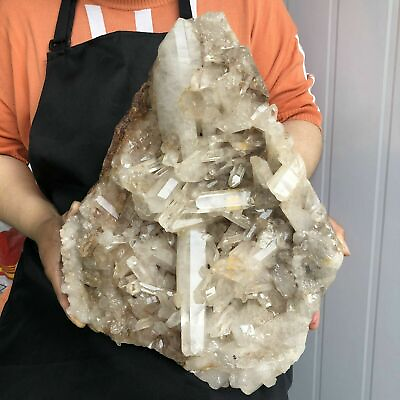 #ad 18.4 LB Natural Clear White Crystal Quartz Crystal Cluster Mineral Specimen $272.88