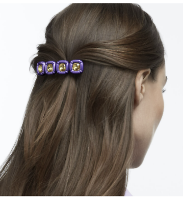 #ad Swarovski Dulcis hair clip Cushion cut crystals Purple #5617238 New in Box $250 $79.00
