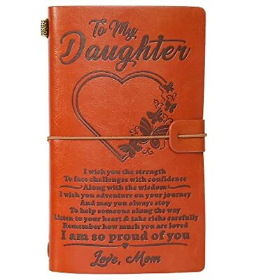 #ad To My Daughter Leather Journal Birthday Gift for To My Daughter Heart $18.51