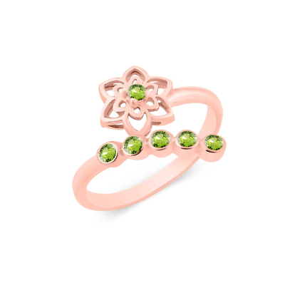 #ad Ring 925 Sterling Silver Solid Peridot Gemstone Rose Gold 18k Handmade Jewelry $86.65