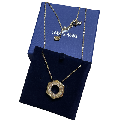 #ad Swarovski Gold Plated Pave Swarovski Crystal Bolt Pendant Necklace $88.20
