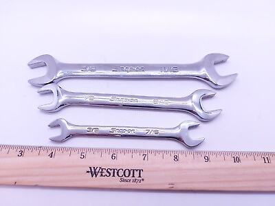 #ad Snap On Tools USA NEW 3pc SAE Standard Open End Chrome Wrench Lot Set VO series $69.99