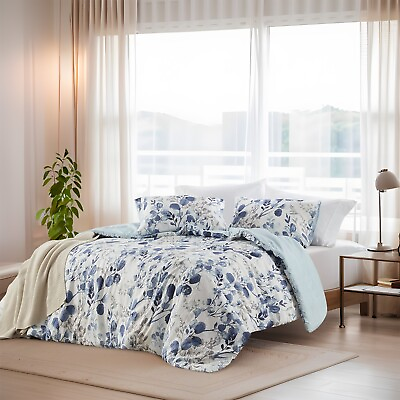 #ad Regency Heights Reversible Floral Botanical Seersucker Comforter Set $75.99