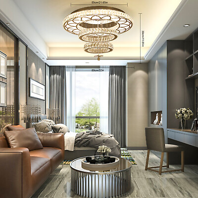 #ad 32quot; Luxury Crystal Chandelier Pendant Light Ceiling Lamp Living Room Fixture $369.55
