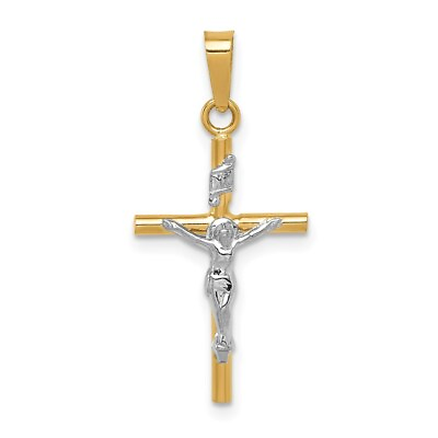 #ad Real 14kt Two tone INRI Crucifix Pendant $164.33