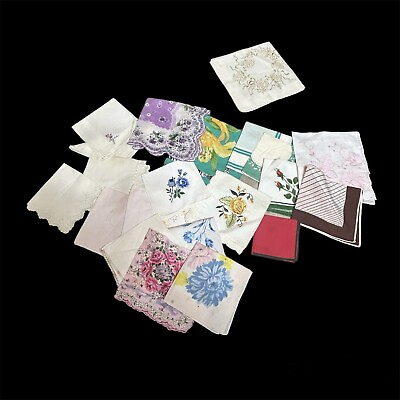 #ad Vintage Group of 20 Handkerchiefs $30.00