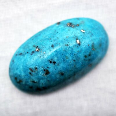 #ad 59.05 Cts Natural Persian Blue Turquoise Cabochon Certified Genstone $42.99