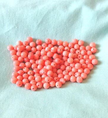 #ad Antique Natural Angel Skin Coral Loose Beads Jewelry Craft Making 6 5mm 29gr. $85.00