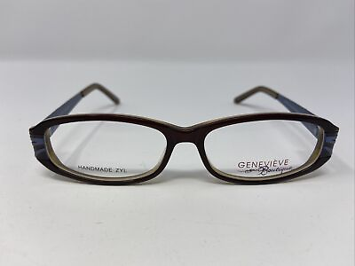 #ad GENEVIÈVE Boutique Eyeglasses Frame ENHANCE 52 14 135 Brown Blue Full Rim 2403 $58.75