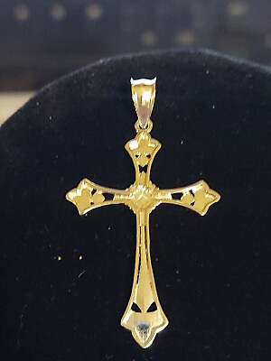 #ad Diamond Cut Cross 925 Sterling Silver Stamped Italy $15.00