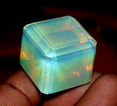 #ad 142.30 Ct Natural Green Opal Cube Welo Australian Certified Untreated Gemstone $27.29