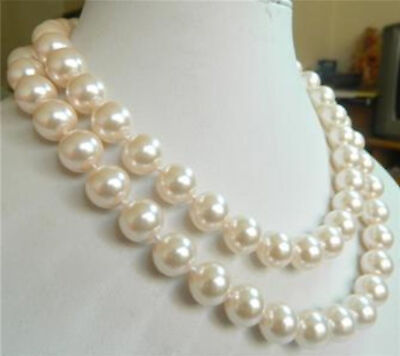 #ad Genuine 12mm AAA White South Sea Shell Pearl Round Beads Necklace 16 36quot; $6.17