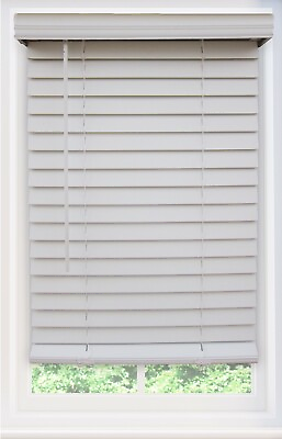 #ad 2quot; Faux Wood Cordless Horizontal Blind White Customized to your exact size $65.78