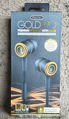 #ad Sentry GoldPro Premium Earbuds with Case H8000 10mm Driver NEW Ships FREE in USA $14.49