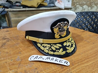 #ad New WWll US Navy Officer Hat US Navy Admiral Cap Repro In All Sizes $47.60