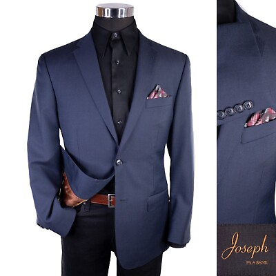 #ad Joseph Jos A Bank SLIM FIT 40R 100% Wool Two Button Blazer Suit Jacket Blue $39.75