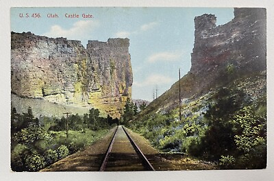 #ad Castle Gate UT Utah On The Railroad Tracks Antique Vintage Postcard $3.99