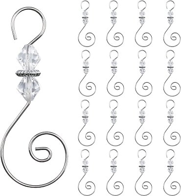 #ad INCREWAY Ornament Hooks 30 PCS Silver S Shaped Hangers Hook Swirl Christmas $16.51