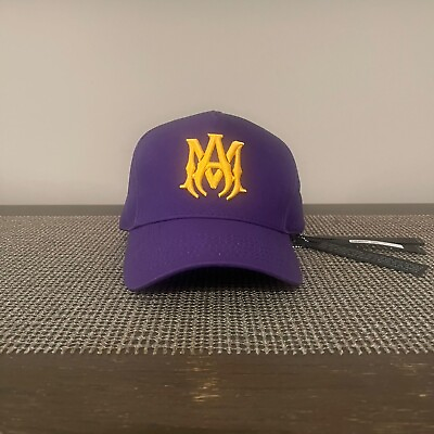 #ad Amiri Q.2 Embroidered Logo Hat in Purple BNWT One Size $365.00