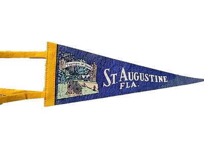#ad Vintage Pennant St. Augustine Florida Fountain of Youth 1970#x27;s 12 inches $19.56