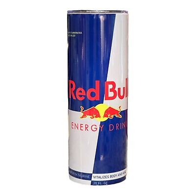 #ad Handmade 20oz Stainless Steel Skinny Tumbler Red Bull Wrap Energy Drink Gift $13.59