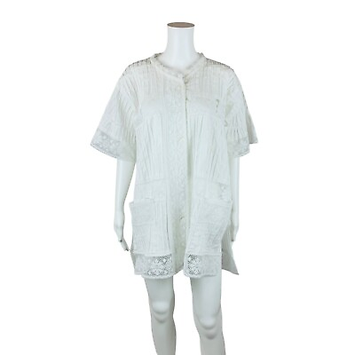 #ad Vintage 1970s White Lace Beach Swim Cover Up Pool Tunic $68.00
