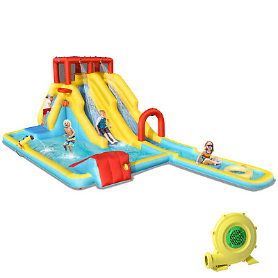 #ad Topbuy Inflatable Water Slide Castle House Water Gun W 735W Blower $459.99