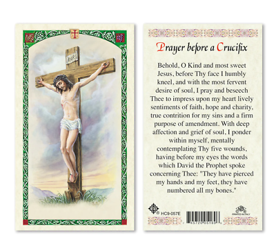 #ad Laminated quot;Prayer Before A Crucifixquot; Holy Prayer Card Catholic $2.75