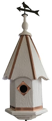 #ad BIRDHOUSE amp; COPPER BIRD FINIAL Amish Handmade Large House in 7 Vibrant Colors $179.99