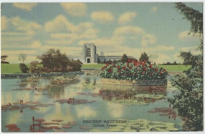 #ad Dallas Tx Hillcrest Mausoleum Vintage Postcard Texas Linen $9.99