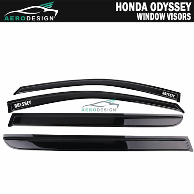#ad Fits 08 10 Honda Odyssey Dark Smoke Window Visor Tape on Guard Slim Vent Acrylic $53.99
