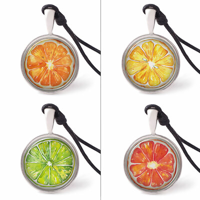 #ad Fruit Slices Necklace Pendants Pewter Silver Jewelry Jewelry JNP $9.99