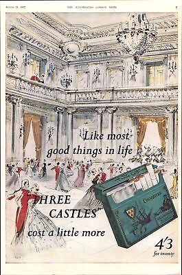 #ad 1957 Three Castles Cigarettes Vintage Print Ad Ballroom Dancing Wall Art Decor $10.97