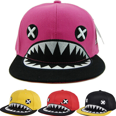 #ad Adjustable Women Baseball Cap Shark Hip Hop Snapback Flat Peak Girl Hat Visor $10.99