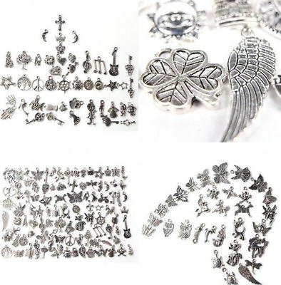 #ad Wholesale 100pcs Retro Silver Charm Tibetan Pendants Mixed in BULK Jewelry DIY $5.39