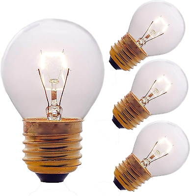 #ad Oven Light Bulb 40 Watt Appliance Bulb G45 Clear High Temp 120V 415 Lumens E2 $7.99