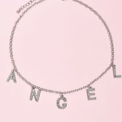 #ad Necklace Punk Personality For Women Gifts Fashion Jewelry Rhinestone Letter $7.31
