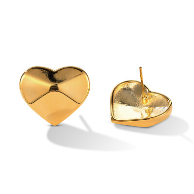 #ad Jewelry Wholesale 18K Gold Plated 925 Sterling Silver Heart Stud Earrings $3.91