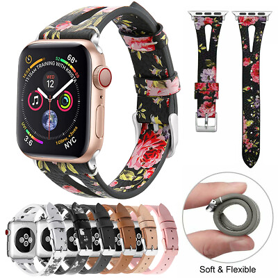 #ad Women Slim Leather Strap for Apple Watch Band 38mm 40mm 42mm 44mm Series 5 4 3 2 $9.18